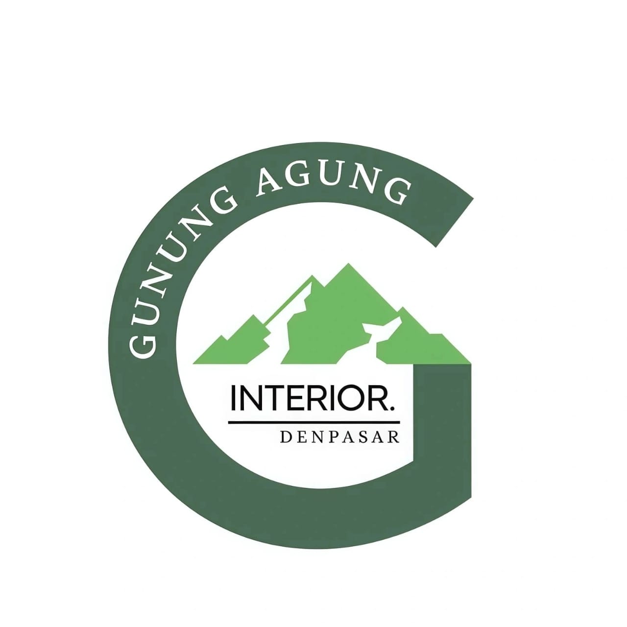Logo Gunung Agung Interior, a stylized mountain with modern design in blue and white colors