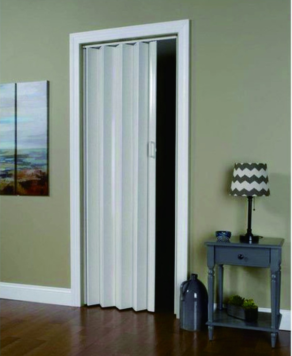PVC Folding Door white panel close-up
