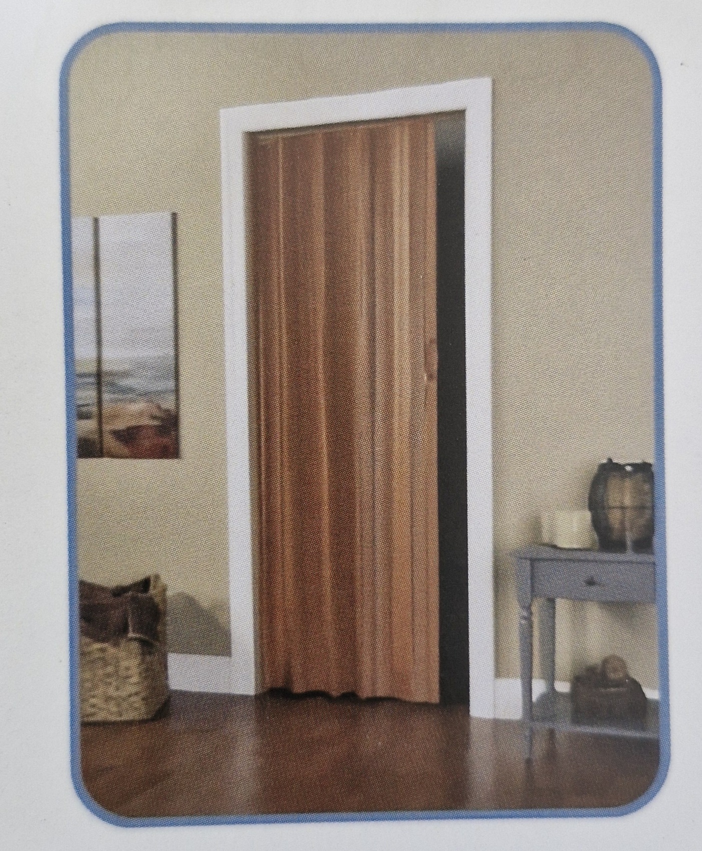 PCV folding door installed in a modern home interior with natural light